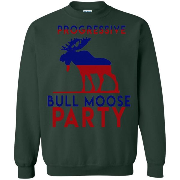 bull moose party sweatshirt - forest green