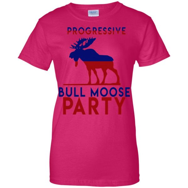 bull moose party womens t shirt - lady t shirt - pink heliconia