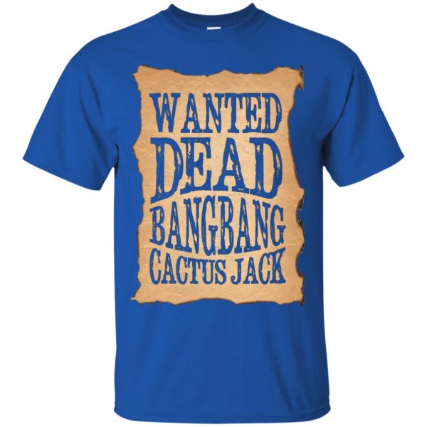 cactus jack wanted dead t shirt - royal blue