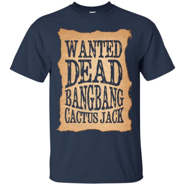 cactus jack wanted dead t shirt - navy blue