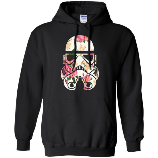 stormtrooper floral hoodie - black