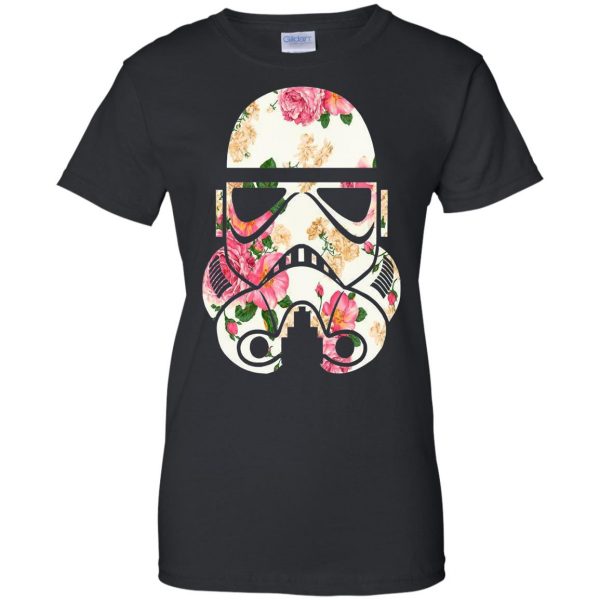 stormtrooper floral womens t shirt - lady t shirt - black