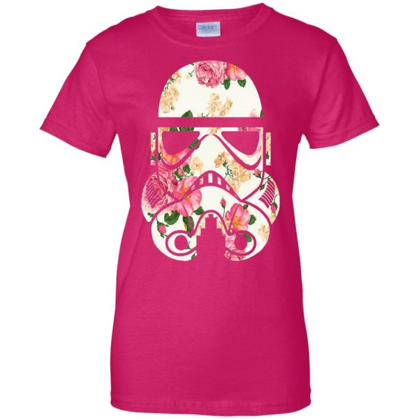 stormtrooper floral womens t shirt - lady t shirt - pink heliconia