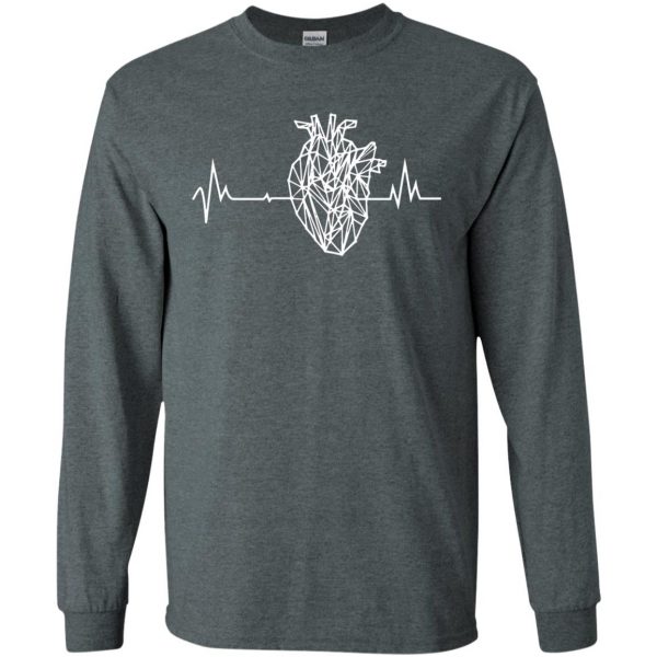 anatomical heart long sleeve - dark heather