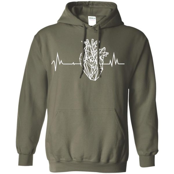 anatomical heart hoodie - military green