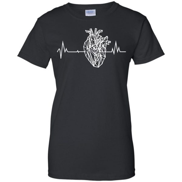 anatomical heart womens t shirt - lady t shirt - black