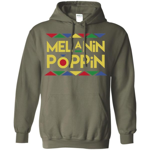 melanin poppin hoodie - military green