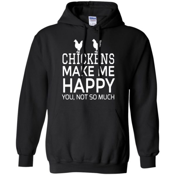 chickens make me happy hoodie - black
