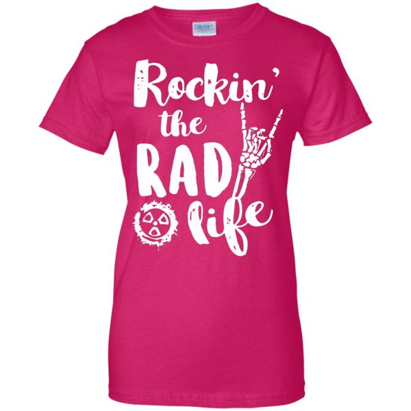 rad techs womens t shirt - lady t shirt - pink heliconia