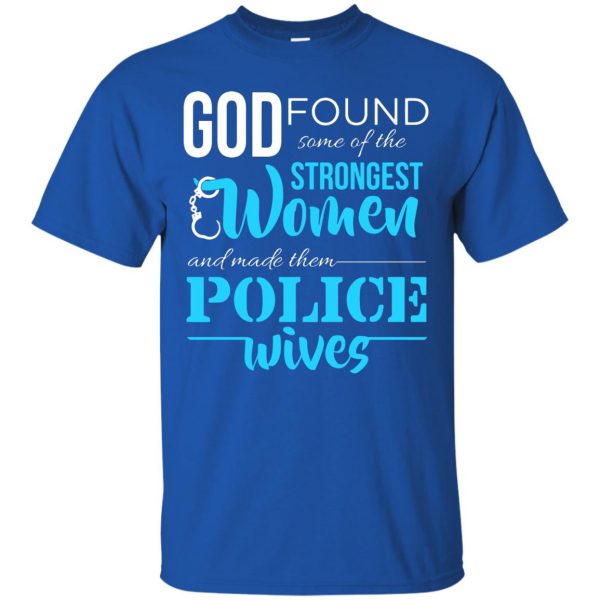 police wife t shirt - royal blue
