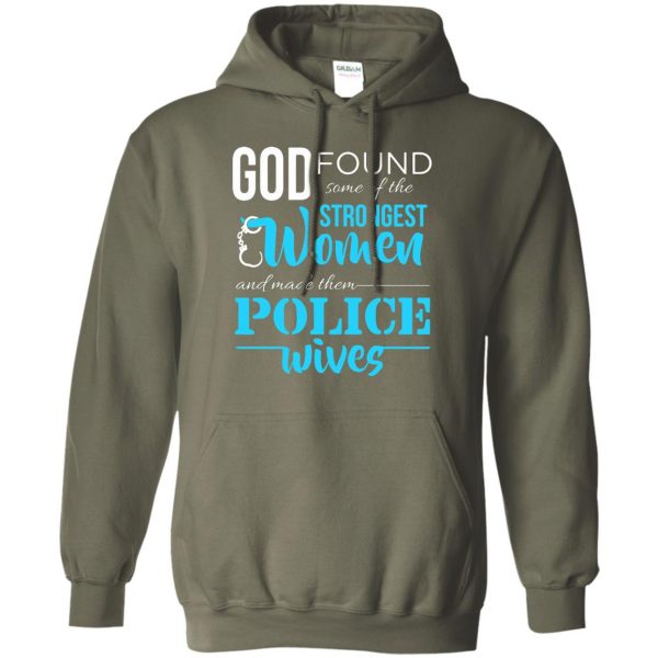 police wife hoodie - military green