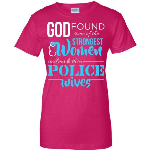 police wife womens t shirt - lady t shirt - pink heliconia