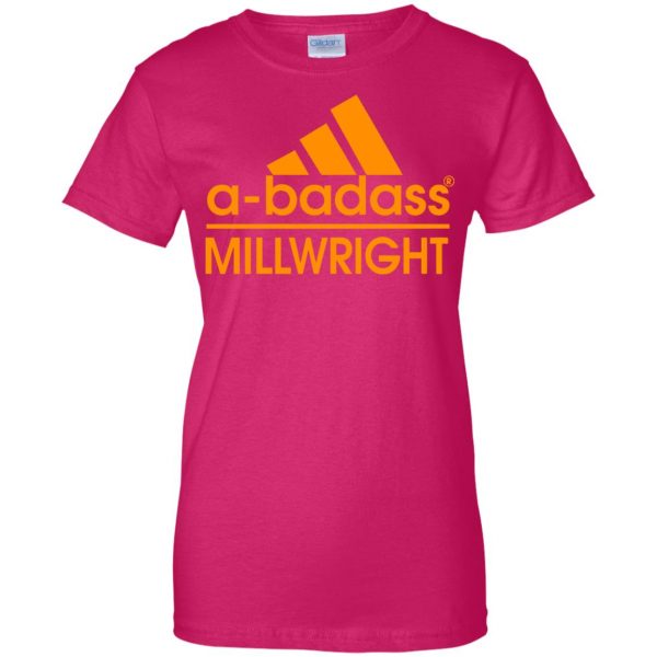 millwright womens t shirt - lady t shirt - pink heliconia