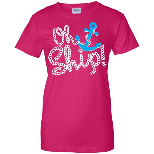 oh ship womens t shirt - lady t shirt - pink heliconia