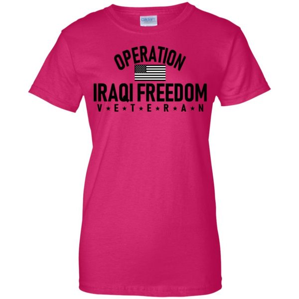 operation iraqi freedom womens t shirt - lady t shirt - pink heliconia