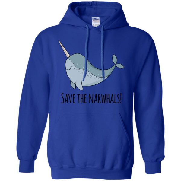 narwhal hoodie - royal blue