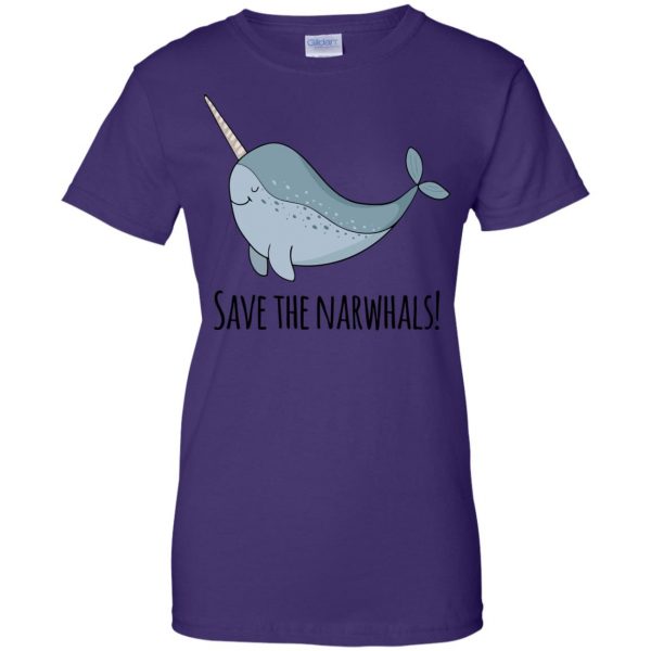 narwhal womens t shirt - lady t shirt - purple