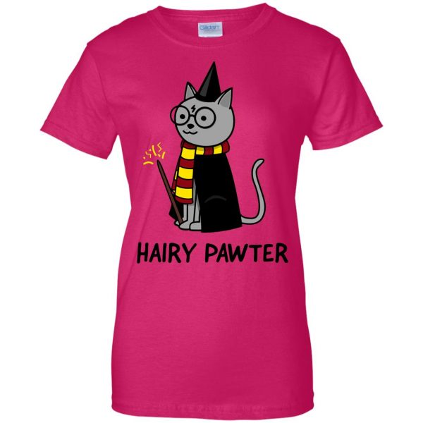 hairy pawter womens t shirt - lady t shirt - pink heliconia