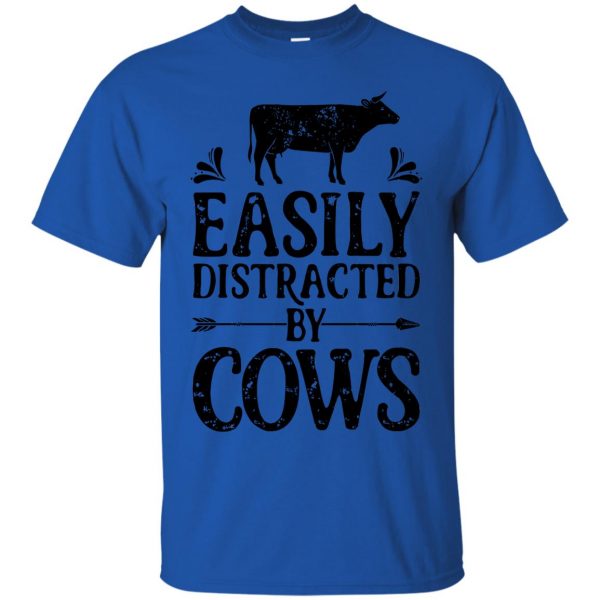 funny cow t shirt - royal blue