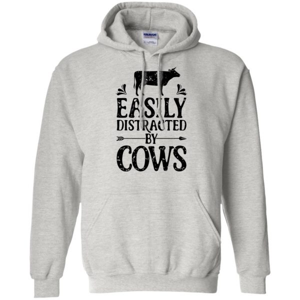 funny cow hoodie - ash