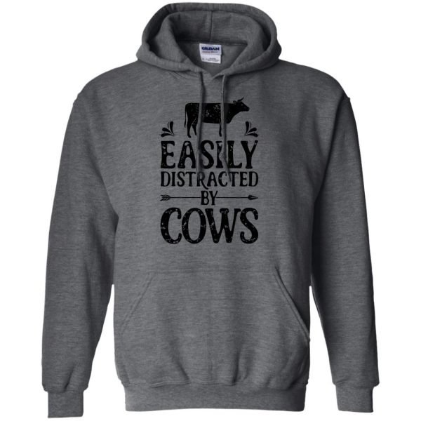 funny cow hoodie - dark heather