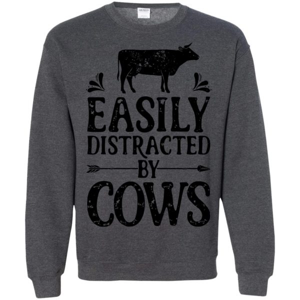 funny cow sweatshirt - dark heather