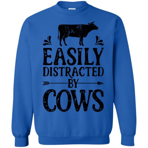 funny cow sweatshirt - royal blue