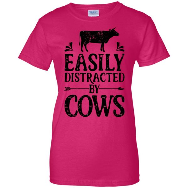 funny cow womens t shirt - lady t shirt - pink heliconia