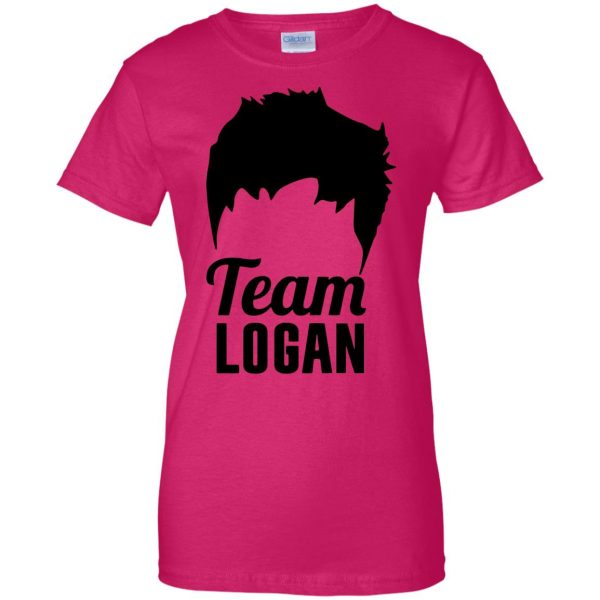team logan womens t shirt - lady t shirt - pink heliconia