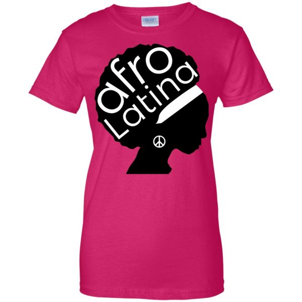 afro latina womens t shirt - lady t shirt - pink heliconia