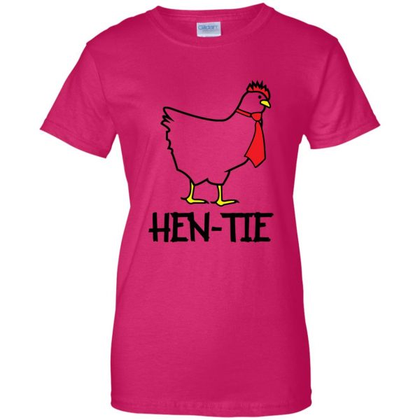 hen tie womens t shirt - lady t shirt - pink heliconia