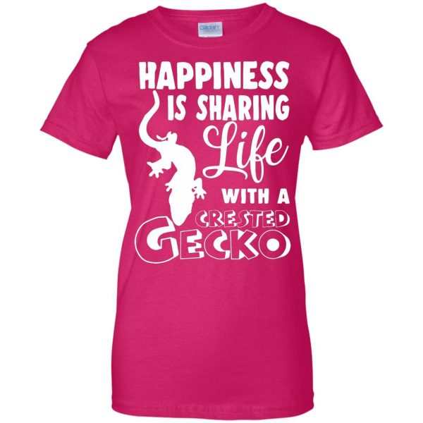 crested gecko womens t shirt - lady t shirt - pink heliconia