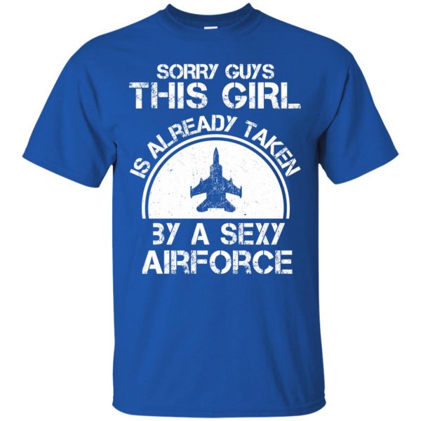 air force girlfriend t shirt - royal blue