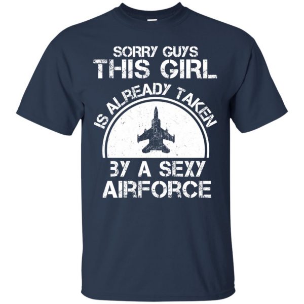 air force girlfriend t shirt - navy blue