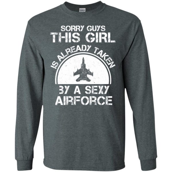 air force girlfriend long sleeve - dark heather