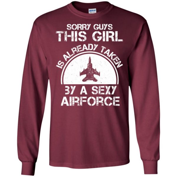 air force girlfriend long sleeve - maroon