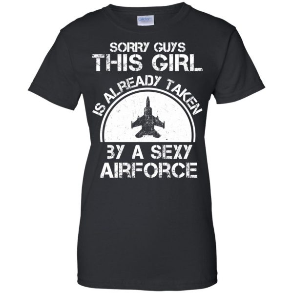 air force girlfriend womens t shirt - lady t shirt - black