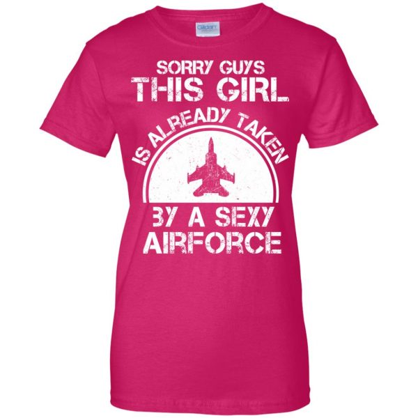 air force girlfriend womens t shirt - lady t shirt - pink heliconia