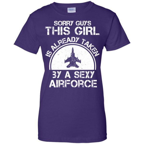 air force girlfriend womens t shirt - lady t shirt - purple