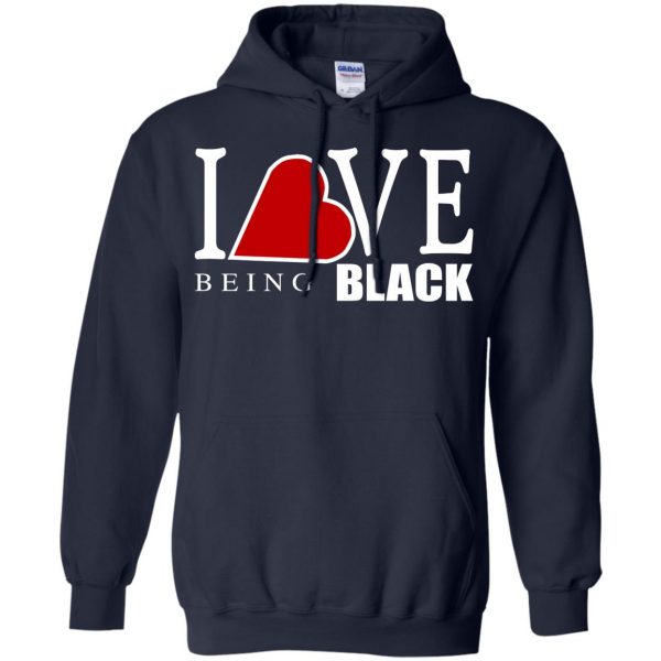 i love being black hoodie - navy blue