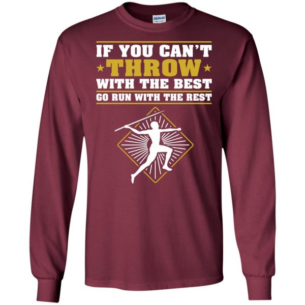 track and field throwers long sleeve - maroon