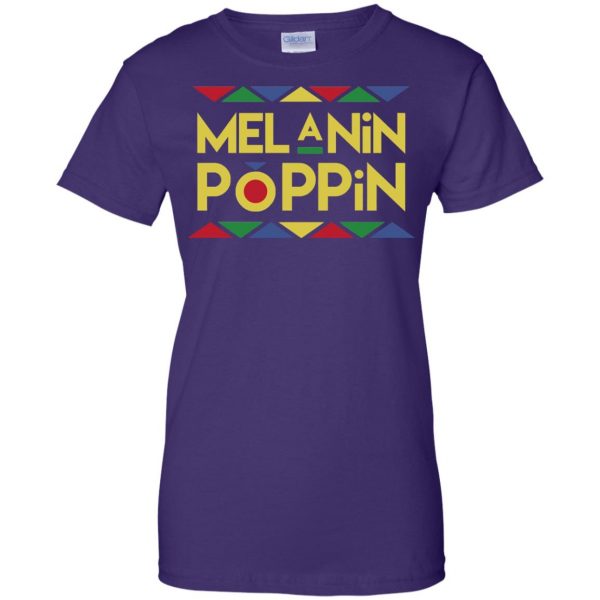 melanin poppin womens t shirt - lady t shirt - purple
