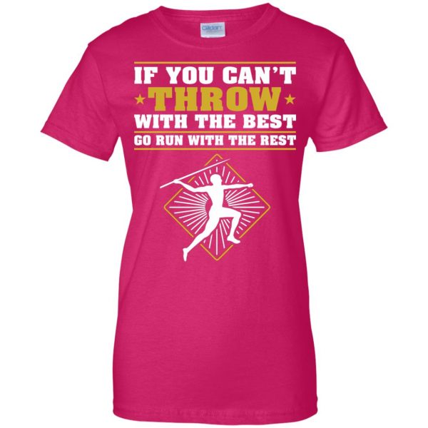 track and field throwers womens t shirt - lady t shirt - pink heliconia