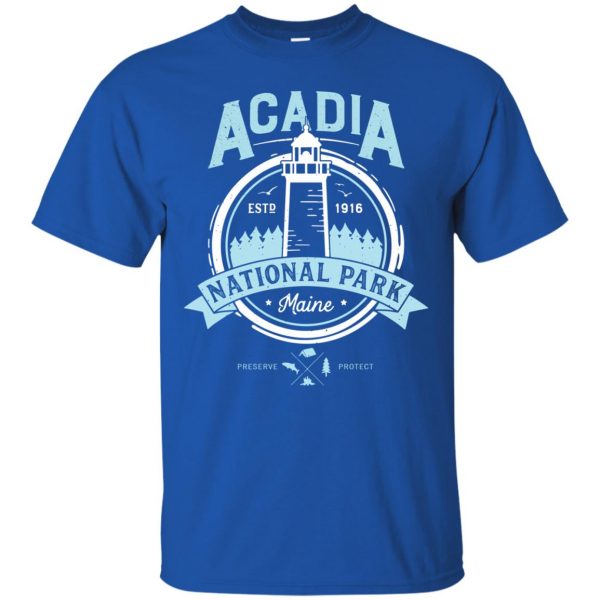 acadia national park t shirt - royal blue