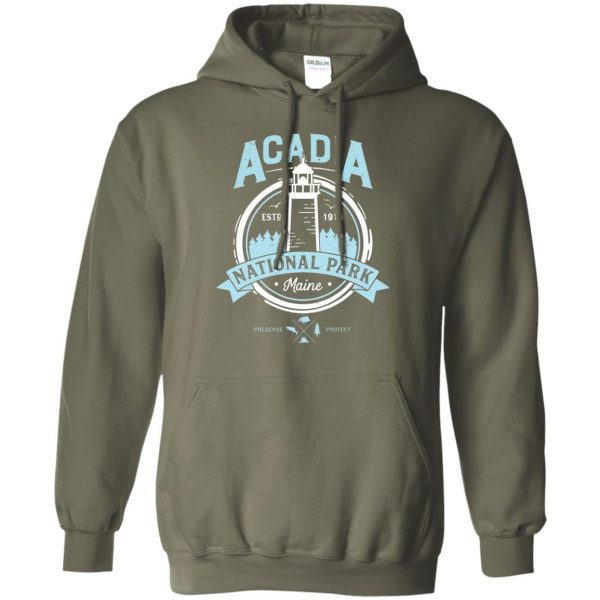 acadia national park hoodie - military green