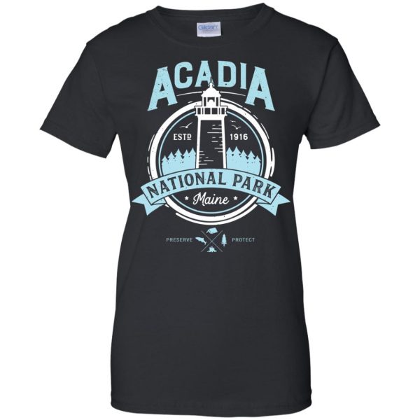 acadia national park womens t shirt - lady t shirt - black