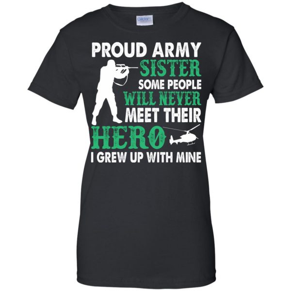 army sister womens t shirt - lady t shirt - black