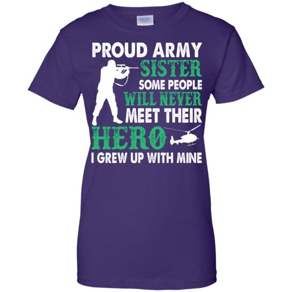 army sister womens t shirt - lady t shirt - purple