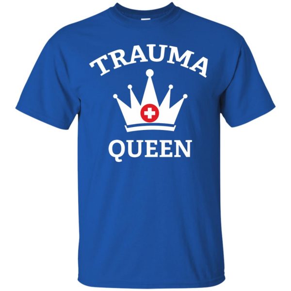 trauma queen t shirt - royal blue