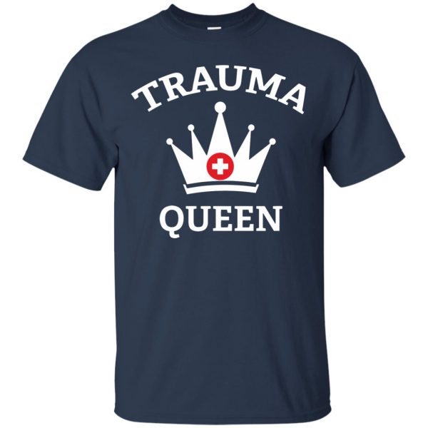 trauma queen t shirt - navy blue